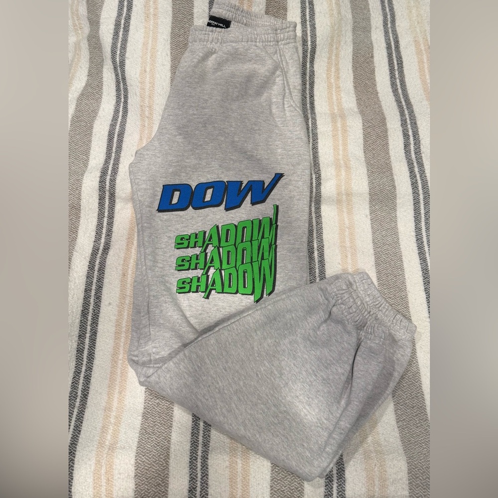 Shadow Hill mens Gray Joggers with Blue and Green Accents